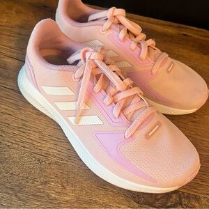Big Girl’s Adidas Fabric Light Pink Athletic Gym Shoes